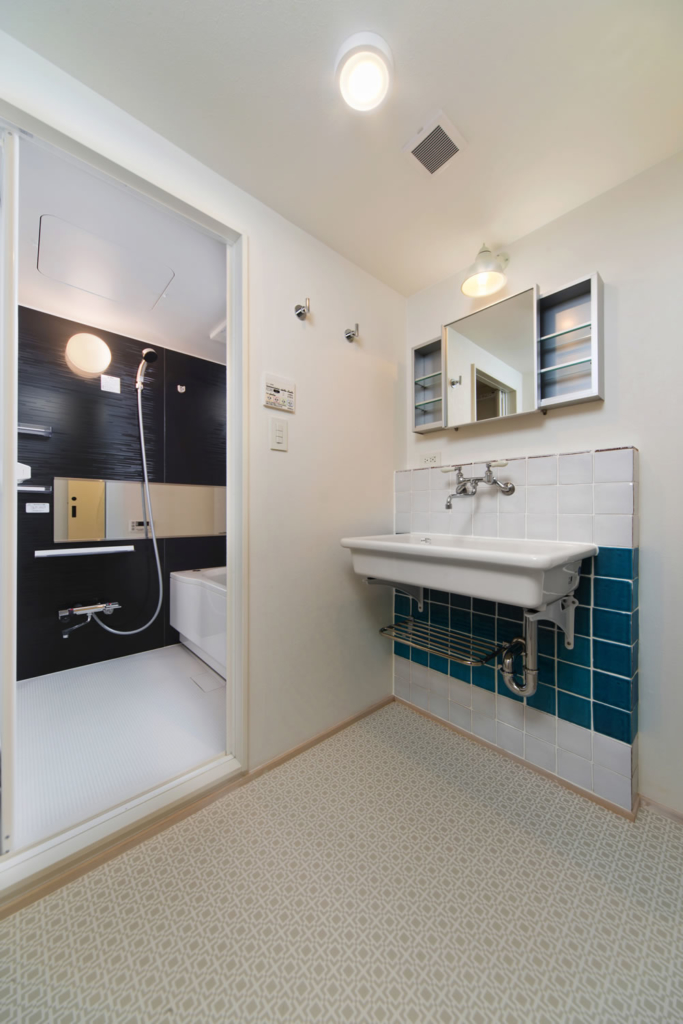 空間を広くとったシンプル洗面