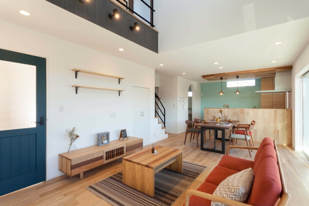 くるみの床材のリビング